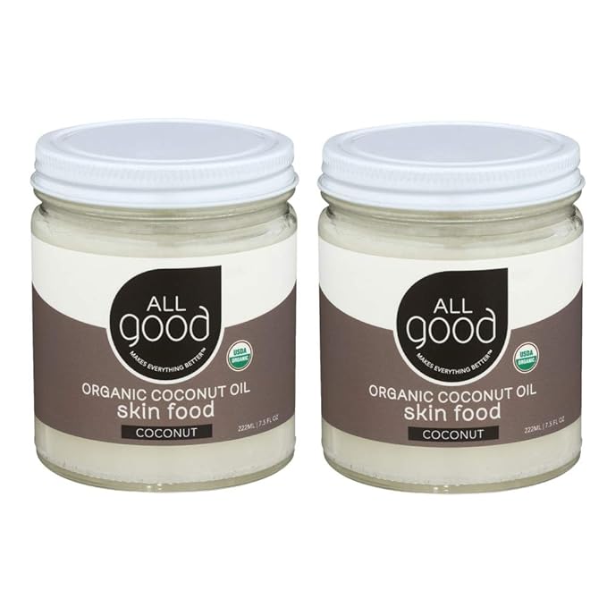 All Good Organic Coconut Oil Skin Food - Natural Moisturizing Skin Care - Non GMO - Vegan (2-Pack) (Coconut)
