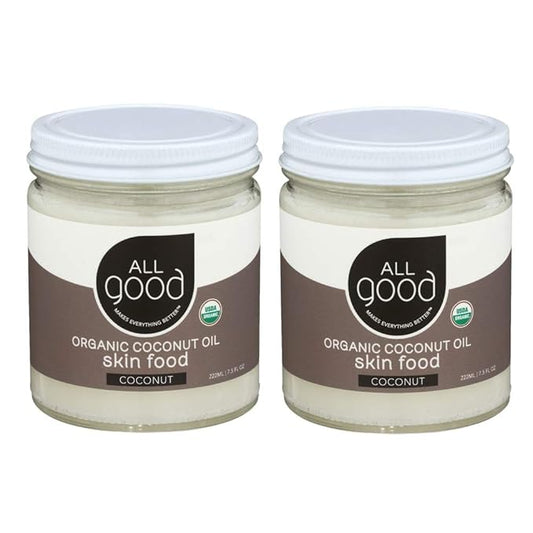 All Good Organic Coconut Oil Skin Food - Natural Moisturizing Skin Care - Non GMO - Vegan (2-Pack) (Coconut)