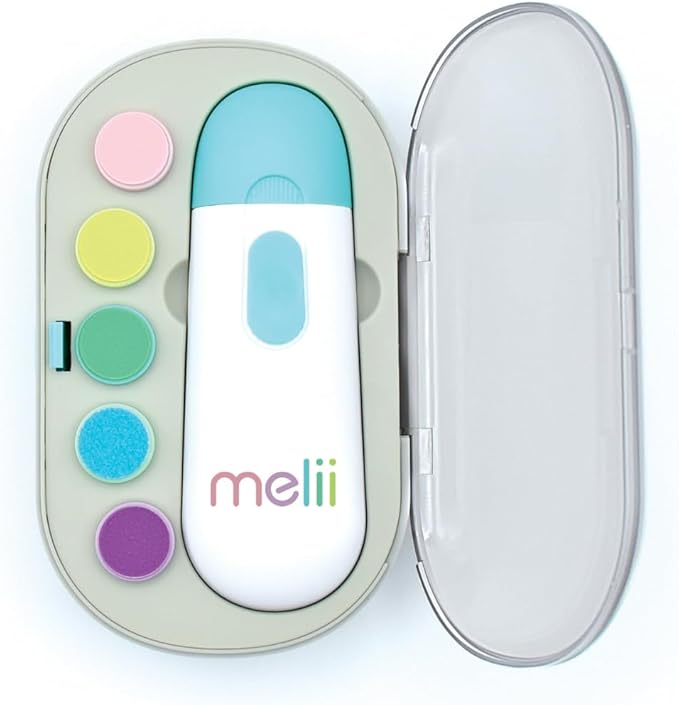 melii Electric Nail File, Safe Trimmer & Clipper for Newborn Babies, Toddlers, Kids & Adults-Comes with Two Speeds and 5 Different Discs