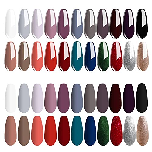 Vishine Gel Nail Polish Set - 22 Classic Colors, 8ml with No Wipe Base and Top Coat, 24 PCS Soak Off Gel Nail Starter Kit