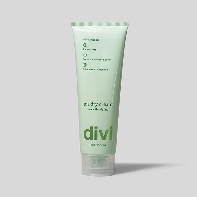 Divi Air Dry Styling Cream for Natural Hair Texture, Smooths Frizz & Defines Curls
