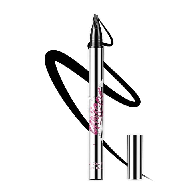 Unicos Sculpture Liquid EyeLiner Pen, Winged Angled Felt Tip, 24-Hour Wear, Waterproof, Smudge-Resistant, Vegan, Cruelty-Free, easy to use for beginners (Black)