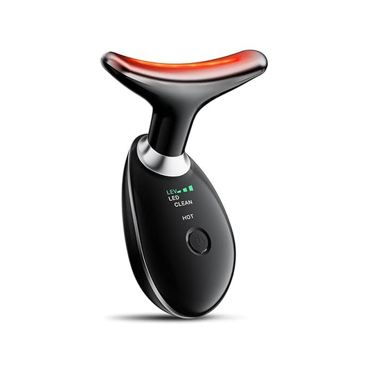 Neck Face Massager, Face Sculpting Tool, 3 Modes and Vibration for Facial Massager for Double - Chin Wrinkle,Daily Home Use Black