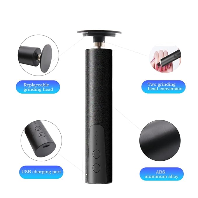 Cordless Electric Callus Remover for Feet with Nail File Sander 2 in 1 Rechargeable Foot File Grinder for Dead Skin Crack Dry Calluses with Sandpaper Disk 6 Speed Adjustable