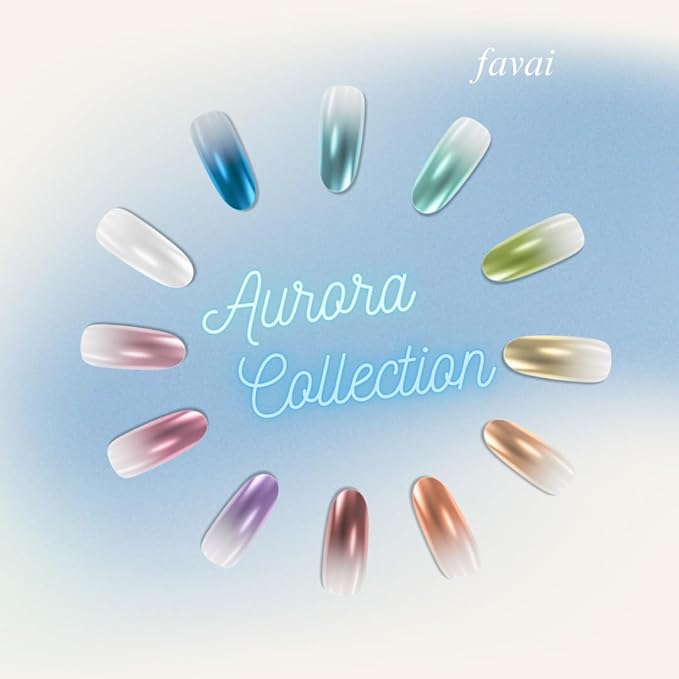 FAVAI Aurora Collection(#A) 12 Colors Airbrush Gel Nail Polish Air Gel Set, 12 Luxurious Metallic Shades for Iridescent, Northern Lights-Inspired Nail Art 12 * 10ml