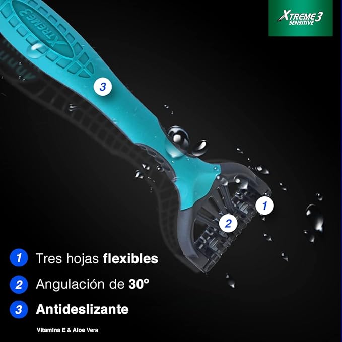 Wilkinson Sword Xtreme 3 Black Edition - Disposable 3-Blade Razors with Flexible Head | Flexible Comfort Technology - Format: Maxi Pack 10 Units