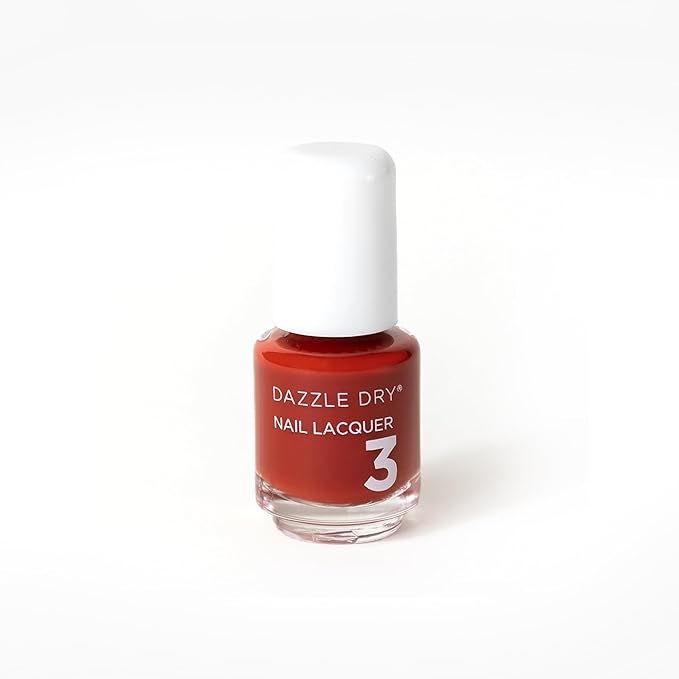 Dazzle Dry Nail Mini Lacquer (Step 3) - Ember - A burnt red with subtle orange undertones. Full coverage shimmer. (0.17 fl oz / 5 Manicures)