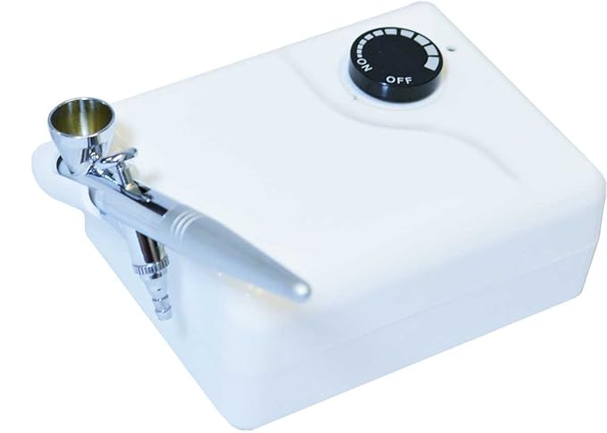 DARK Complexion Professional Airbrush Cosmetic Makeup System / 4pc Foundation Set with Blush, Bronzer, Shimmer and Primer Makeup Airbrush Kit