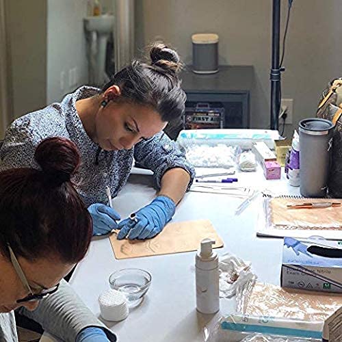 Bundle of Microblading Supplies 12 Piece Waterproof Eyebrow Pencil Set In 5 Colors and 10 Piece Tattoo Practice Skin For Eyebrows: Permanent Makeup Silicone Skin To Practice Brow Micro-Blading