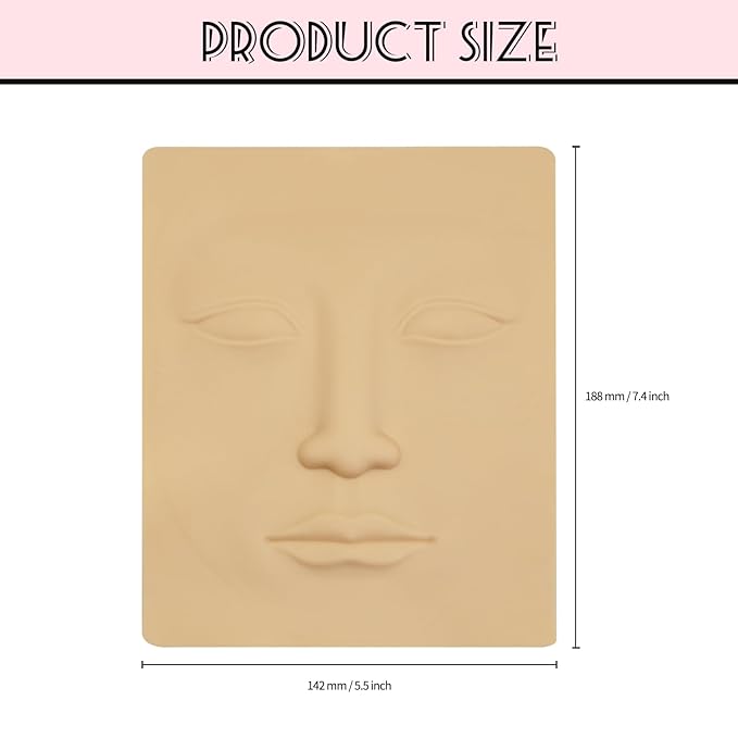 12Pcs Microblading Practice Skin Brow Practice Face Sheet Double Sided Inkless Eyebrow Shaped for Ombre Brows Practice Permanent Makeup PMU Supplies Tattoo Fake Skins Eyebrow Lip Blushing Training