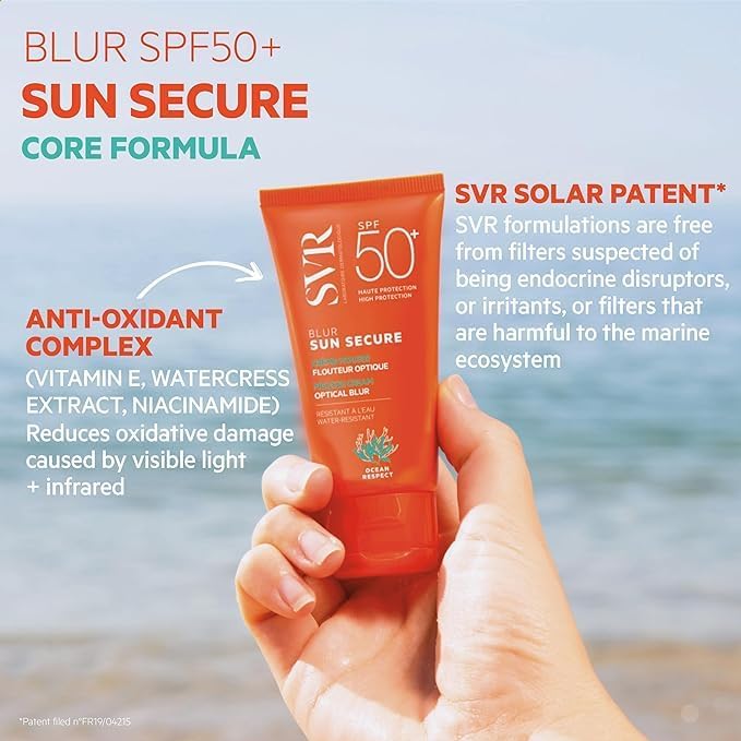 SUN SECURE BLUR SPF 50+ Blur 50ml Optical Blur Mousse Suncream, Sunscreen Face Skin Protection Sun Cream, 1.7 Fl Oz. NEW SKIN BEAUTY GIFT