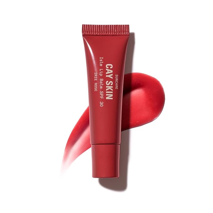 Cay Skin Isle Lip Balm SPF 30 – High Shine, Hydrating, Non-Sticky Lip Gloss in Vanilla Brown Sugar Flavor – Formulated with Natural Ingredients for All Skin Tones – Irie Rose