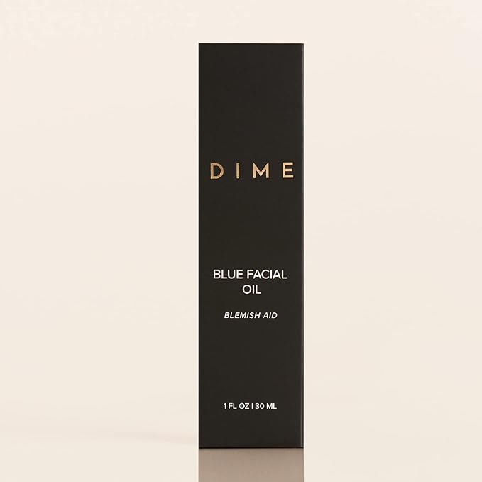 DIME Beauty Blue Facial Oil, Blemish Spot Treatment with Blue Tansy Oil, Black Cumin Seed Oil, Rosehip Oil, and Grapeseed Oil, 1 oz / 30 mL