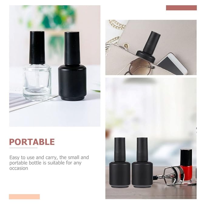 Nail Polish Bottles 20pcs Empty Nail Polish Bottle Perfume Bottle Mini Glass Nail Polish Brush Replacement