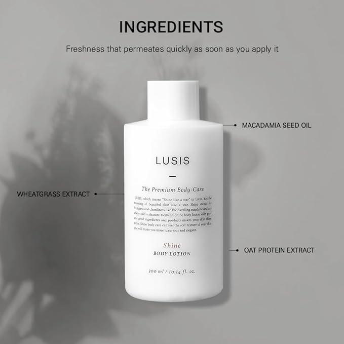 LUSIS, Shine Body Lotion, Sulfate-free, Oil-Water balance, Fresh Scent, 300ml