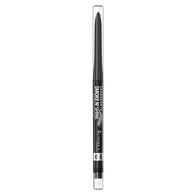 Rimmel London Exaggerate Smoke n' Shine Eye Definer Eyeliner, Long-Wearing, Gel Formula, Flake-Free, 001, Little Black Smokey, 0.01oz