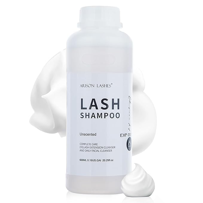 Arison Eyelash Eyelash Extension Shampoo 600ml / Eyelid Foaming Cleanser/Wash for Extensions and Natural Lashes/Paraben & Sulfate Free Safe Makeup & / Professional & Self Use (unscented)…