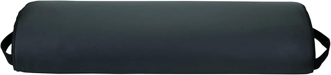 ForPro Premium Jumbo Half-Round Bolster Pillow for Massage and Yoga, Oil and Stain-Resistant, 9”W x 4.5" H x 26”L, Black