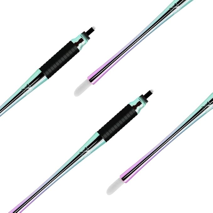 M PACK OF 10 Mellie's Signature Microblading Disposable Pen - Sterilized Blade - Comfortable Rubber Grip With Pigment Sponge (U18 NANO .15mm, Multi Color)