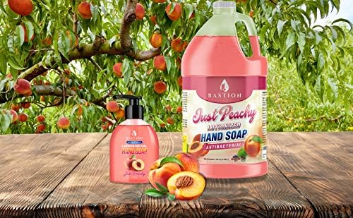 Hand Soap Antimicrobial Just Peachy Luxurious Lotionized Hand Wash One Gallon (128 Oz.) Refill Jug. Made in The USA