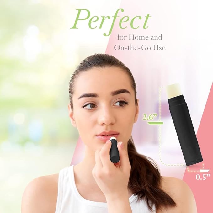 All Natural Lip Balm Bulk - Chapstick Lip Conditioner Contains Beeswax Sunflower Oil Vitamin E and Other Moisturizing Ingredients Comes in Customizable Packaging (Vanilla Black, 50 Pack)