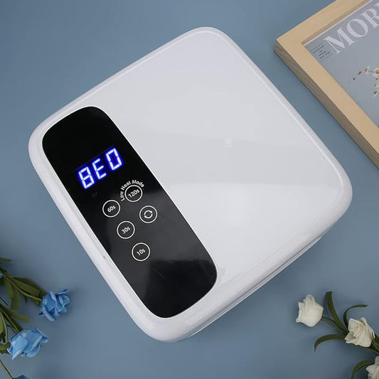 LED Display 15600mAh 72W Nail Lamp Gel Nail Polish Dryer, Quick Drying, Infrared Induction, 10s Drying, Streamlined Design (US Plug)