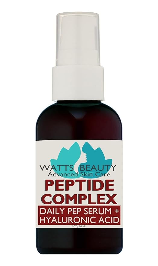 Peptide Anti-Aging Face Serum - Hyaluronic Acid and Collagen Boosting Daily Face Care Polypeptide Complex with L-Arginine Firms Wrinkles and Boosts Collagen in 2 oz Pump Bottle