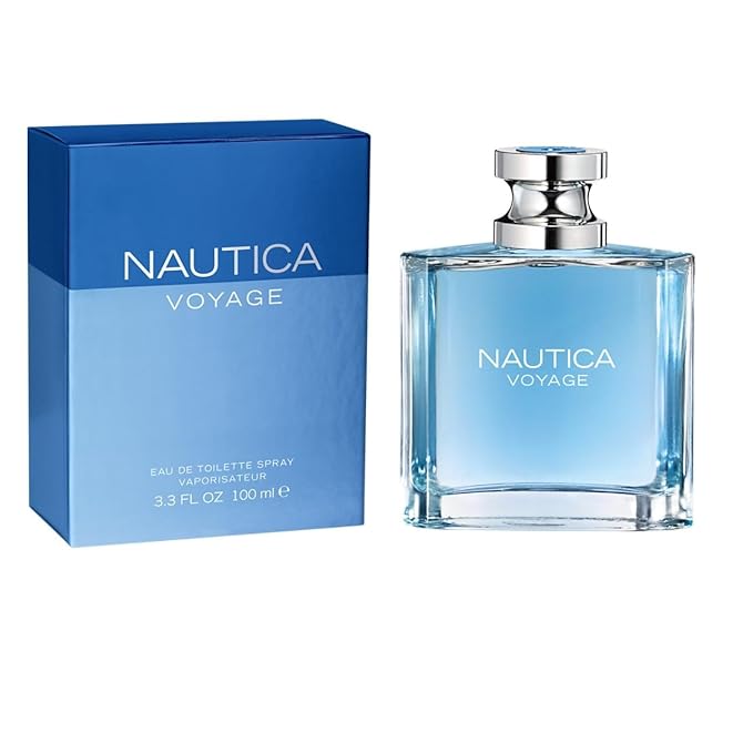 Nautica Voyage Eau de Toilette 3.3 fl oz (Pack of 1), Notes of Apple, Cedarwood, Mimosa, Men's Fragrance, Long Lasting, Everyday Fragrance, Travel Size