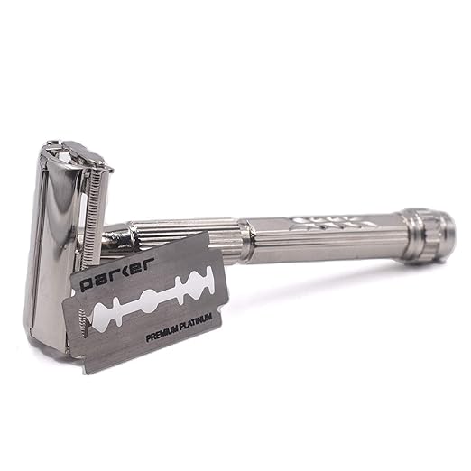 Parker Model 60R Safety Razor and 5 Parker Platinum Razor Blades