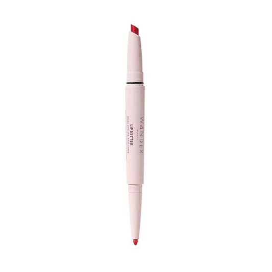 Wander Beauty Lipsetter Dual Cream Lipstick + Lip Liner - Red Over Heels - Ultra-Smooth, Hydrating Lipstick and Red Lip Liner with a Soft Matte Finish - Made with Squalane & Peptides (1 Count)
