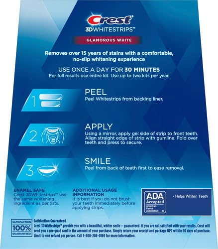 Crest 3D White Luxe Whitestrip Teeth Whitening Kit, Glamorous White, 14 Treatments( Each with 1 Upper/ 1 Lower), 28 Strips