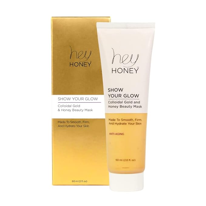 Hey Honey Show Your Glow Colloidal Gold And Honey Beauty Mask|Lavish Anti-Aging Powerful Hydration Beauty Mask Designed To Reduce Wrinkles, Fine Lines &Visible Effects of Time| 2.0 oz