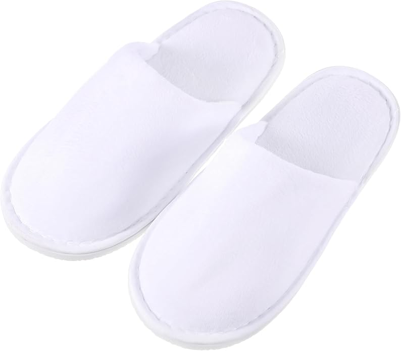 12 Pairs Kids Disposable Slippers for Guests Closed Toe Non Slip Spa Slippers Bulk Soft House Slippers Winter Warm Flip Flops for Boys Girls Travel Hotel Party Indoor Outdoor