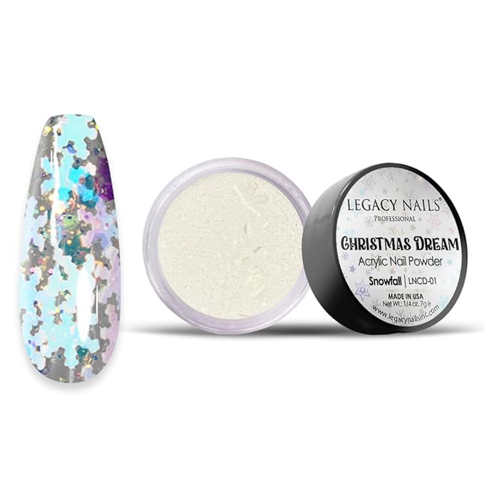 Legacy Nail Acrylic Powder Collections - 6 Colors Professional Nail Art Powder Set Manicure DIY for Dip & Acrylic Nail Extensions (CHRISTMAS DREAM COLLECTION)