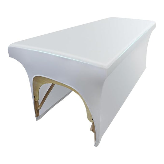 White Lash Bed Cover PU Leather Massage Table Cover Waterproof&Wipeable Protective Cover for Eyelash Extension Bed/Salon Massage Bed/Spa Bed, Odorless and High Elasticity Vegan Lash Bed Topper(6FT)