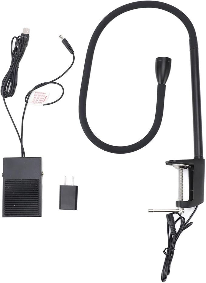 Portable LED Lash Light With Clamp and Foot Pedal for Eyelash Tech - Gel Curing Lamp and Nails Eyelash Dryer