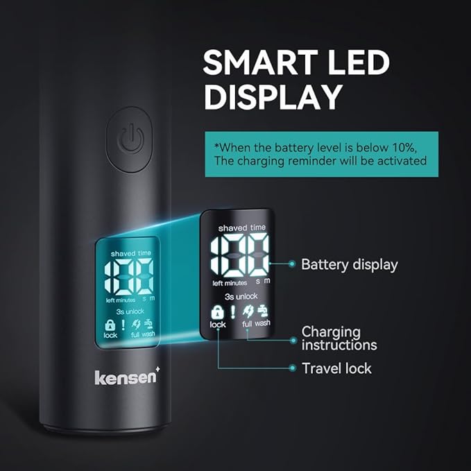 Beard Trimmer for Men - Professional Body Hair Trimmer for Men, 42 Adjustable Length Settings Hair Clippers Nose Trimmers for Head Face Mustache Nose Electric Shavers IPX6 Waterproof LED Display Gifts