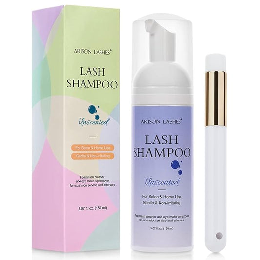 ARISON LASHES Lash Shampoo for Lash Extensions 150ml Fragrance Eyelash Extension Cleanser Natural Lash Extension Shampoo Safe Eyelid Foaming Cleanser Makeup Remover