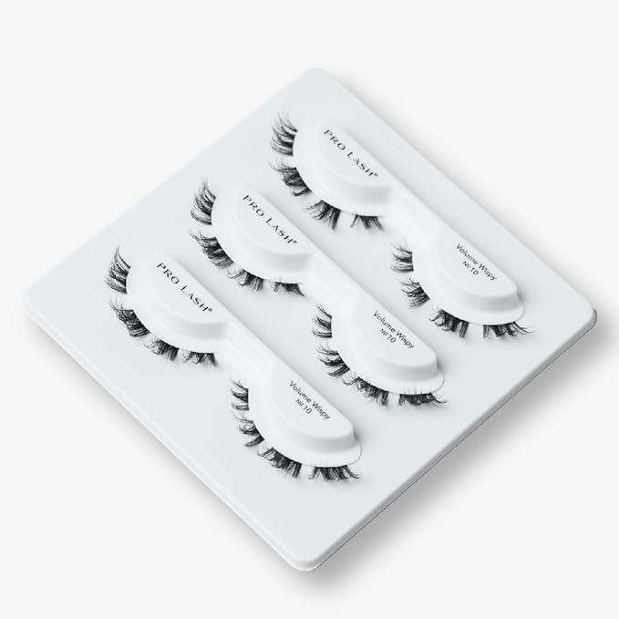 Pro Lash ProWear Professionally Styled Lash Clusters - Easiest to Apply Eyelash Cluster - 10 Day Eyelashes - Waterproof Lashes Clusters - 3 Sets - Volume Wispy No. 10 - Black