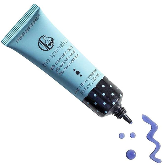 Chemist Confessions The Specialist Blackhead Exfoliation AHA/BHA Treatment Scrub & Mask, 18% Mandelic Acid, 2% Salicylic Acid, and 5% Niacinamide, Clears Blackheads & Unclogs Pores - 1 Fl oz