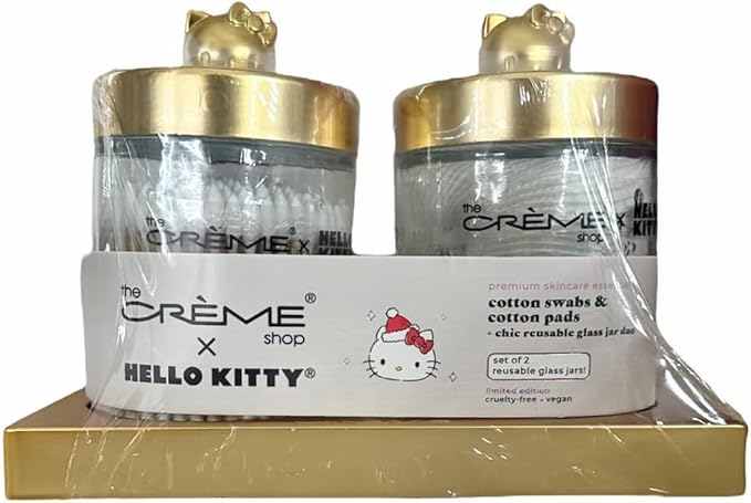 The Creme Shop Cotton swabs & Cotton Pads Set of 2 Gold