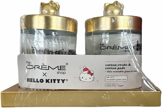 The Creme Shop Cotton swabs & Cotton Pads Set of 2 Gold