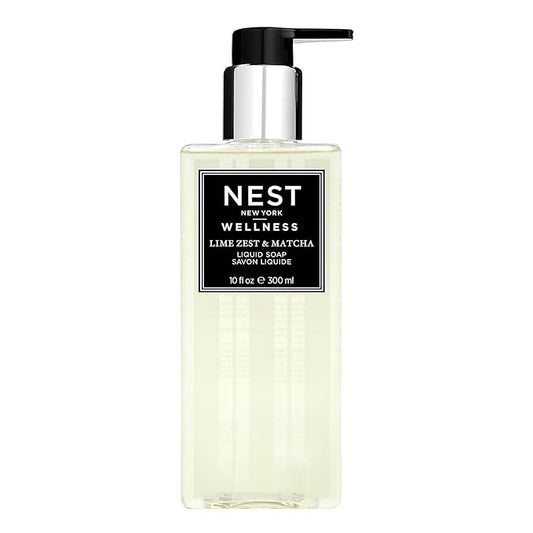 NEST New York Liquid Soap, Lime Zest & Matcha - 10 fl oz - Cleanses & Nourishes Skin - Approx. 300 Pumps Per Bottle - Gluten Free & Cruelty Free
