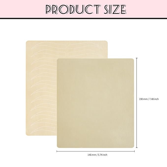 12Pcs Microblading Practice Skin Brow Practice Face Sheet Double Sided Inkless Eyebrow Shaped for Ombre Brows Practice Permanent Makeup PMU Supplies Tattoo Fake Skins Eyebrow Lip Blushing Training