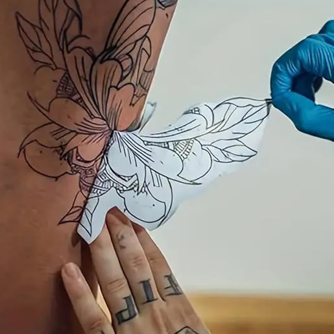 Atsui Tattoo Stencil Paper - Available in 20pcs Sheets, 100pcs Sheets, & 100 Feet Roll - Use by Hand or Stencil Machine - New and Improved Formula (A4 Roll)