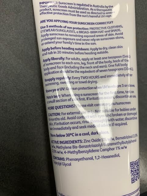 Cancer Council Australia Sensitive Sunscreen SPF50+ 110 ml.