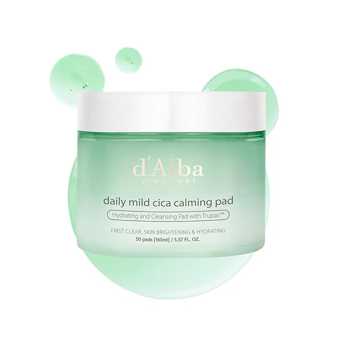 d'alba Piedmont Daily Mild Cica Calming Pad, Calming and Soothing Pads, Gentle Exfoliation