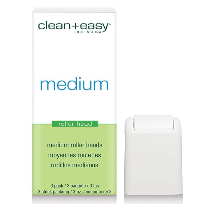 Clean + Easy Large Roller Heads for Roll On Wax Refill, Easy to Attach, Hair Removal on Legs, Body & Bikini, Soft Wax Replacement Head, 3 Roller Heads - 1 Pack