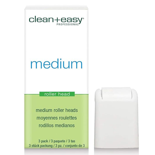 Clean + Easy Large Roller Heads for Roll On Wax Refill, Easy to Attach, Hair Removal on Legs, Body & Bikini, Soft Wax Replacement Head, 3 Roller Heads - 1 Pack