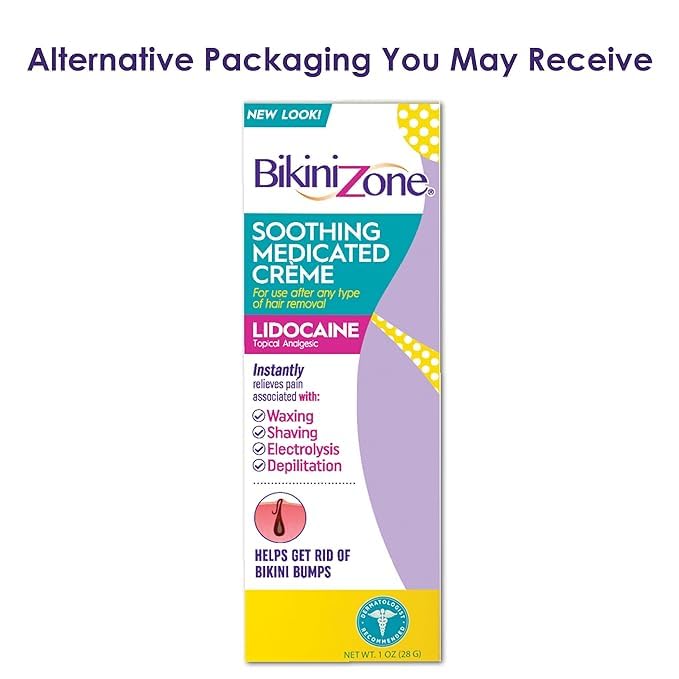 Bikini Zone Medicated After Shave Crème with Soothing Lidocaine, 1 Oz, 3 Pack